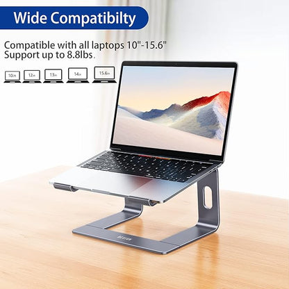 BESIGN LS03 Aluminum Laptop Stand, Ergonomic Detachable Computer Stand, Notebook Holder Compatible with MacBook Air Pro, Dell, HP, Lenovo More 10 - 15.6" Laptops, Space Gray | Stands - TrueDesk