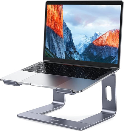 BESIGN LS03 Aluminum Laptop Stand, Ergonomic Detachable Computer Stand, Notebook Holder Compatible with MacBook Air Pro, Dell, HP, Lenovo More 10 - 15.6" Laptops, Space Gray | Stands - TrueDesk