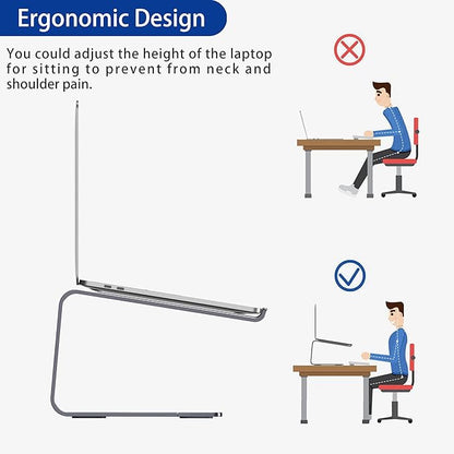 BESIGN LS03 Aluminum Laptop Stand, Ergonomic Detachable Computer Stand, Notebook Holder Compatible with MacBook Air Pro, Dell, HP, Lenovo More 10 - 15.6" Laptops, Space Gray | Stands - TrueDesk
