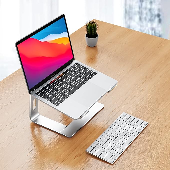 BESIGN LS03 Aluminum Laptop Stand, Ergonomic Detachable Computer Stand, Notebook Riser Compatible with Air, Pro, Dell, HP, Lenovo More 10 - 15.6" Laptops, Silver | Stands - TrueDesk