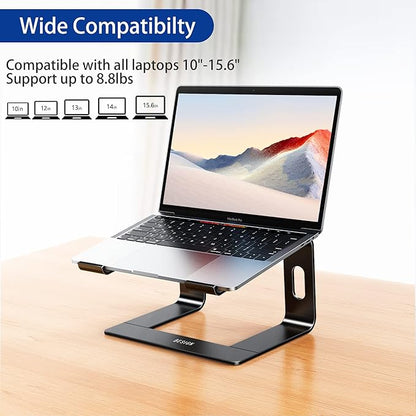 BESIGN LS03 Aluminum Laptop Stand, Ergonomic Detachable Computer Stand, Riser Holder Notebook Stand Compatible with Air, Pro, Dell, HP, Lenovo More 10 - 15.6" Laptops, Black | Stands - TrueDesk
