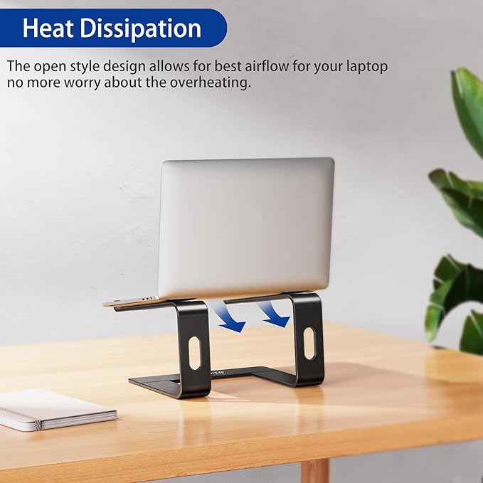 BESIGN LS03 Aluminum Laptop Stand, Ergonomic Detachable Computer Stand, Riser Holder Notebook Stand Compatible with Air, Pro, Dell, HP, Lenovo More 10 - 15.6" Laptops, Black | Stands - TrueDesk