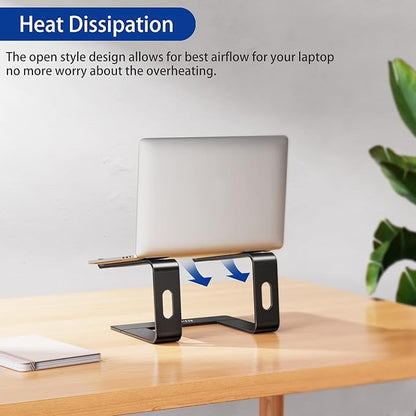 BESIGN LS03 Aluminum Laptop Stand, Ergonomic Detachable Computer Stand, Riser Holder Notebook Stand Compatible with Air, Pro, Dell, HP, Lenovo More 10 - 15.6" Laptops, Black | Stands - TrueDesk