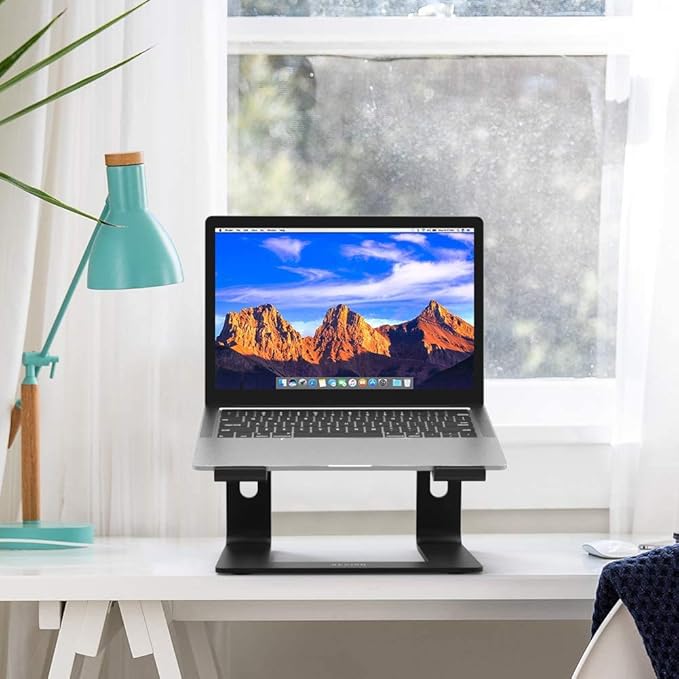 BESIGN LS03 Aluminum Laptop Stand, Ergonomic Detachable Computer Stand, Riser Holder Notebook Stand Compatible with Air, Pro, Dell, HP, Lenovo More 10 - 15.6" Laptops, Black | Stands - TrueDesk