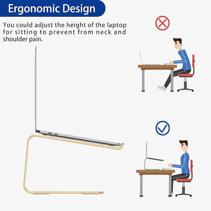 BESIGN LS03 Aluminum Laptop Stand, Ergonomic Detachable Computer Stand, Riser Holder Notebook Stand Compatible with Air, Pro, Dell, HP, Lenovo More 10 - 15.6" Laptops, Gold | Stands - TrueDesk