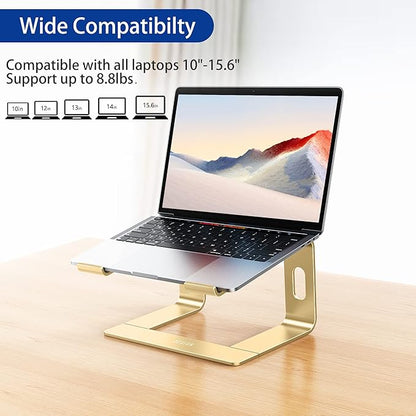 BESIGN LS03 Aluminum Laptop Stand, Ergonomic Detachable Computer Stand, Riser Holder Notebook Stand Compatible with Air, Pro, Dell, HP, Lenovo More 10 - 15.6" Laptops, Gold | Stands - TrueDesk