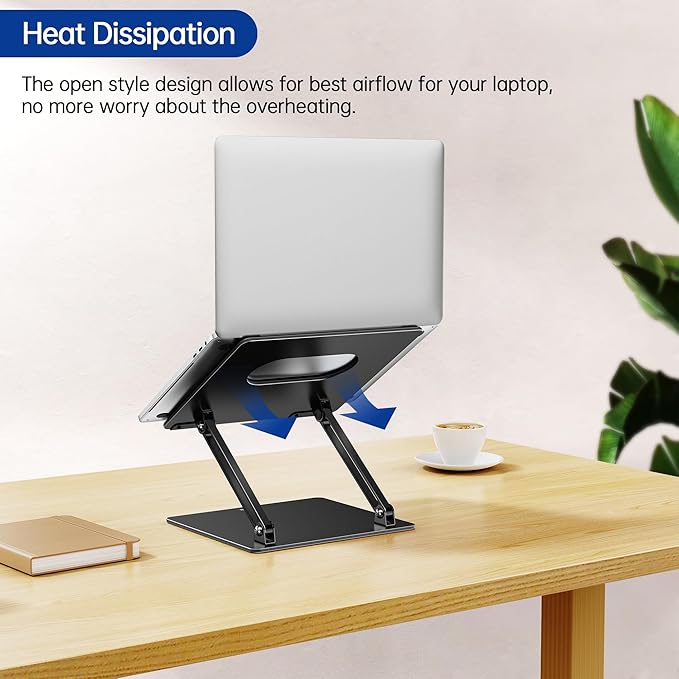 BESIGN LS10 Aluminum Laptop Stand, Ergonomic Adjustable Notebook Tablet Stand, Computer Holder Compatible with Air, Pro, Dell, HP, Lenovo More 10 - 14" Laptops, Black | Stands - TrueDesk
