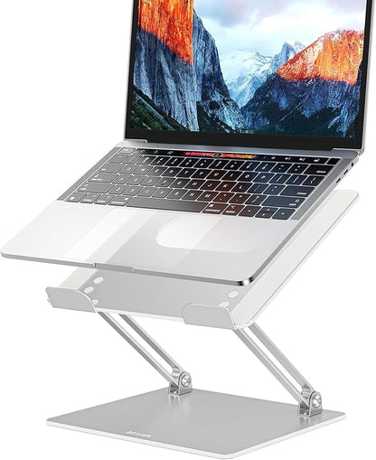 BESIGN LS10 Aluminum Laptop Stand, Ergonomic Adjustable Notebook Tablet Stand, Computer Holder Compatible with Air, Pro, Dell, HP, Lenovo More 10 - 14" Laptops, Silver | Stands - TrueDesk