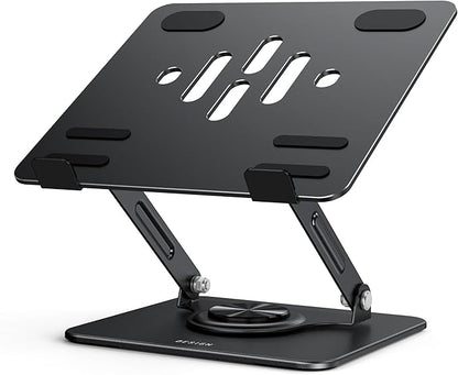 BESIGN LS11 Laptop Stand with 360° Rotating Base, Ergonomic Adjustable Notebook Riser, Foldable Computer Holder Compatible with 10 - 14" Laptops (Black) | Stands - TrueDesk