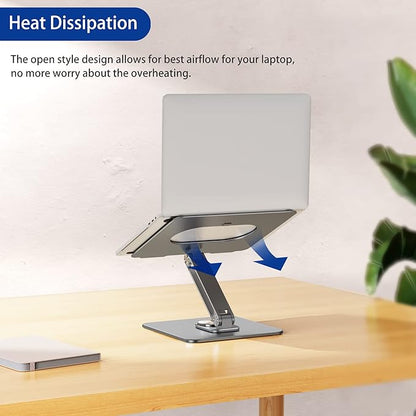 BESIGN LSX7 Laptop Stand with 360 Rotating Base, Ergonomic Adjustable Notebook Riser, Foldable Computer Holder Compatible with 10 - 15.6" Laptops (Gray) | Stands - TrueDesk