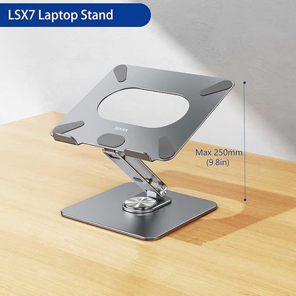 BESIGN LSX7 Laptop Stand with 360 Rotating Base, Ergonomic Adjustable Notebook Riser, Foldable Computer Holder Compatible with 10 - 15.6" Laptops (Gray) | Stands - TrueDesk