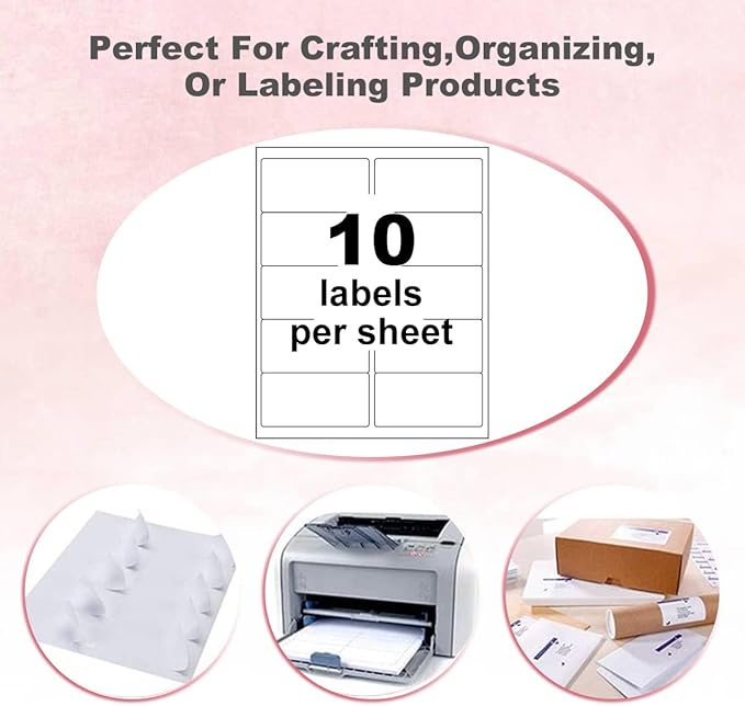 BESTEASY 10 - UP Address Labels,/Address Mailing Labels 1000 Sheets Shipping Sticker Labels Compatible Laser/Ink Jet Shipping Labels(10000 Labels) | Laser Inkjet Printer Labels - TrueDesk
