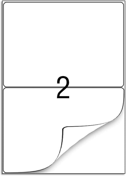 BESTEASY 1000 Round Corner Half Sheet Self Adhesive Shipping Labels for Laser and Ink Jet Printers, White Blank (500 Sheets, 1000 Labels) | Laser Inkjet Printer Labels - TrueDesk