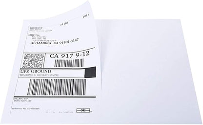 BESTEASY 1000 Round Corner Half Sheet Self Adhesive Shipping Labels for Laser and Ink Jet Printers, White Blank (500 Sheets, 1000 Labels) | Laser Inkjet Printer Labels - TrueDesk