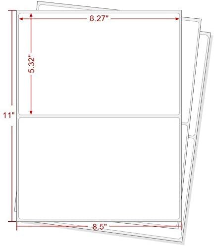 BESTEASY 1000 Round Corner Half Sheet Self Adhesive Shipping Labels for Laser and Ink Jet Printers, White Blank (500 Sheets, 1000 Labels) | Laser Inkjet Printer Labels - TrueDesk