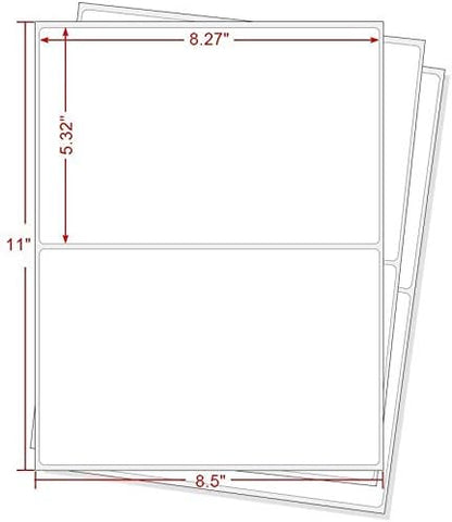 BESTEASY 1000 Round Corner Half Sheet Self Adhesive Shipping Labels for Laser and Ink Jet Printers, White Blank (500 Sheets, 1000 Labels) | Laser Inkjet Printer Labels - TrueDesk