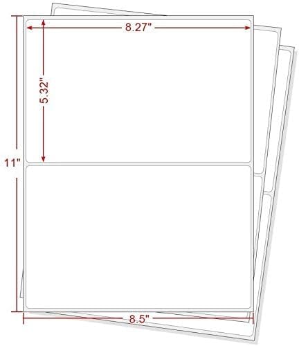 BESTEASY 16000 Round Corner Half Sheet Self Adhesive Shipping Labels for Laser and Ink Jet Printers, White Blank (8000 Sheets, 16000 Labels) | Laser Inkjet Printer Labels - TrueDesk