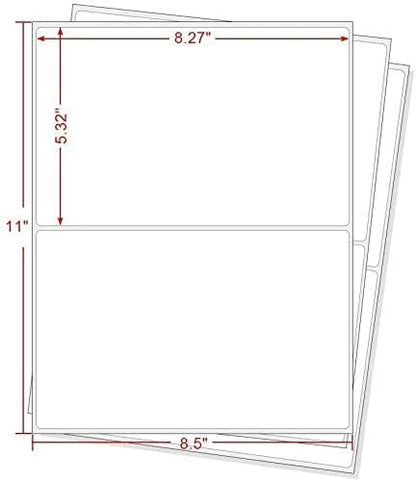 BESTEASY 16000 Round Corner Half Sheet Self Adhesive Shipping Labels for Laser and Ink Jet Printers, White Blank (8000 Sheets, 16000 Labels) | Laser Inkjet Printer Labels - TrueDesk