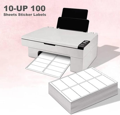 BESTEASY 2x4 Shipping Labels, FBA 10 Up Address mailing Labels, 100 Sheets Sticker Labels Compatible Laser/Inkjet(1000 Labels) | Laser Inkjet Printer Labels - TrueDesk