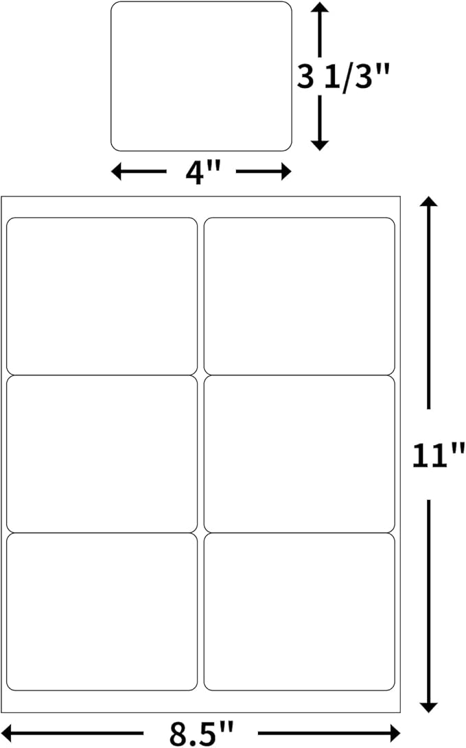 BESTEASY 3 - 1/3 X 4 Inches Shipping Address Labels, Thermal Sticker Labels, 6 up Self Adhesive Sticker for Laser and Inkjet Printer, 500 Sheets 3000 Labels | Address Labels - TrueDesk