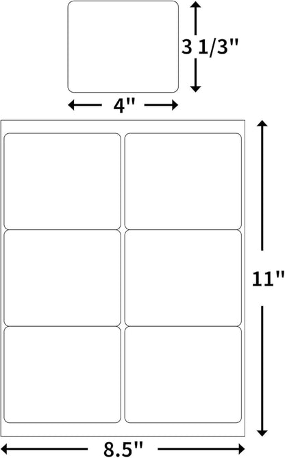 BESTEASY 3 - 1/3 X 4 Inches Shipping Address Labels, Thermal Sticker Labels, 6 up Self Adhesive Sticker for Laser and Inkjet Printer, 500 Sheets 3000 Labels | Address Labels - TrueDesk