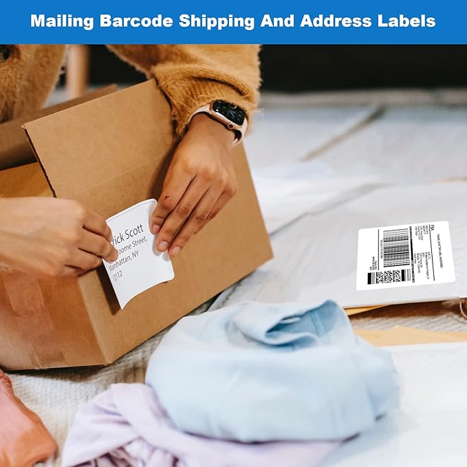 BESTEASY 3 1/3" x 4" Labels Shipping Labels for Laser Inkjet Printers, 6 Up Self Adhesive FBA Address Labels, White Matte Mailing Label Stickers (100 Sheets, 600 Labels) | Laser Inkjet Printer Labels - TrueDesk