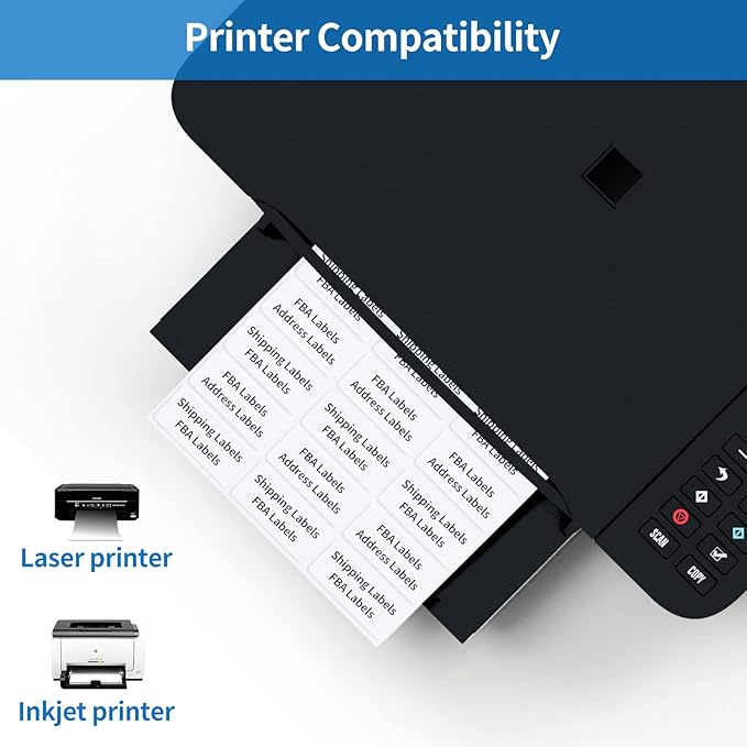 BESTEASY 30 - up 100 Sheets 1" X 2 - 5/8" Address Shipping Labels for Laser and Inkjet Printers, FBA Product Labels (3000 Labels) | Laser Inkjet Printer Labels - TrueDesk