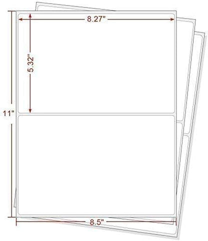 BESTEASY Round Corner Half Sheet Self Adhesive Shipping Labels for Laser and Ink Jet Printers, White Blank (2000 Sheets, 4000 Labels) | Laser Inkjet Printer Labels - TrueDesk