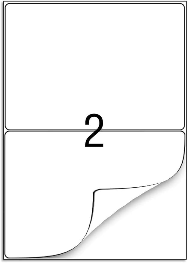 BESTEASY Round Corner Half Sheet Self Adhesive Shipping Labels for Laser and Ink Jet Printers, White Blank (2000 Sheets, 4000 Labels) | Laser Inkjet Printer Labels - TrueDesk