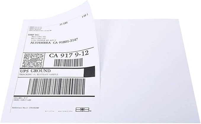 BESTEASY Round Corner Half Sheet Self Adhesive Shipping Labels for Laser and Ink Jet Printers, White Blank (2000 Sheets, 4000 Labels) | Laser Inkjet Printer Labels - TrueDesk