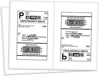 BESTEASY Round Corner Half Sheet Self Adhesive Shipping Labels for Laser and Ink Jet Printers, White Blank (2000 Sheets, 4000 Labels) | Laser Inkjet Printer Labels - TrueDesk