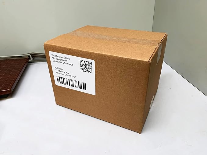 Blank Labels Address Barcode Shipping Labels, 4" x 3.33" (4 x 3 - 1/3) Permanent White Matte Label, Inkjet and Laser Printer Guaranteed Made in USA, 6 Labels Per Sheet - 150 Sheets - 900 Labels | Laser Inkjet Printer Labels - TrueDesk