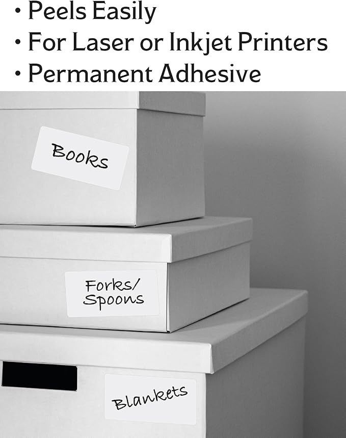 Blank Labels Address Shipping Labels, 2" x 4" Permanent White Matte Label, Inkjet and Laser Printer Guaranteed Made in USA, 10 Labels Per Sheet - 10 Sheets - 100 Labels | Laser Inkjet Printer Labels - TrueDesk