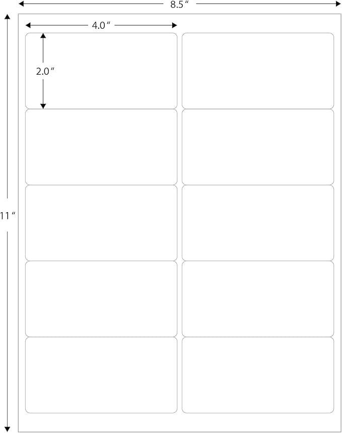 Blank Labels Address Shipping Labels, 2" x 4" Permanent White Matte Label, Inkjet and Laser Printer Guaranteed Made in USA, 10 Labels Per Sheet - 25 Sheets - 250 Labels | Laser Inkjet Printer Labels - TrueDesk