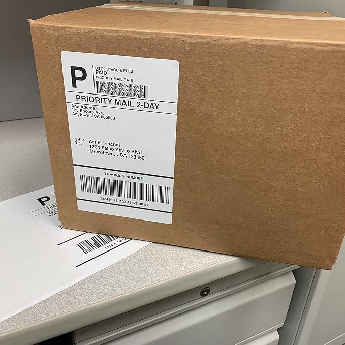 Blank Labels Half Sheet Round Corner Shipping Labels, Permanent White Matte Label Inkjet and Laser Printer Guaranteed, Easy to Peel Made in USA 8” x 5” 2 Labels Per Sheet (250 Sheets) | Laser Inkjet Printer Labels - TrueDesk