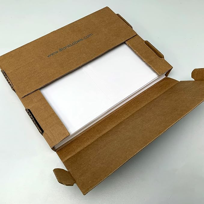 Blank Labels Half Sheet Round Corner Shipping Labels, Permanent White Matte Label Inkjet and Laser Printer Guaranteed, Easy to Peel Made in USA 8” x 5” 2 Labels Per Sheet (250 Sheets) | Laser Inkjet Printer Labels - TrueDesk