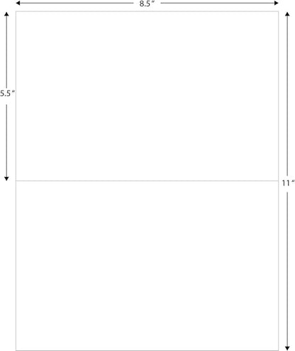 Blank Labels Half Sheet Shipping Labels, 5.5" x 8.5" (5 - 1/2 x 8 - 1/2) Permanent White Matte Label, Inkjet and Laser Guaranteed Made in USA - 300 Sheets - 600 Labels | Laser Inkjet Printer Labels - TrueDesk