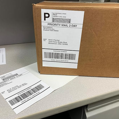 Blank Labels Half Sheet Shipping Labels, 5.5" x 8.5" (5 - 1/2 x 8 - 1/2) Permanent White Matte Label, Inkjet and Laser Guaranteed Made in USA - 750 Sheets - 1500 Labels | Laser Inkjet Printer Labels - TrueDesk
