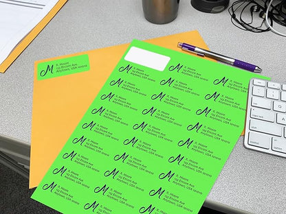 Blanks Labels Fluorescent Safety Red FBA & Mailing Labels from Blank Labels - 2 - 5/8" x 1" (2.625 x 1) - 30 Labels Per Sheet | Address Labels - TrueDesk