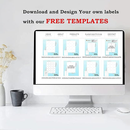 Bleidruck 1" x 2 - 5/8" Waterproof Shipping Labels, 30 up Printable Glossy White Mailing Address Labels, 20 Sheets 600 Labels Stickers Vinyl Sticker Paper Dries Quickly for Inkjet Printer | Laser Inkjet Printer Labels - TrueDesk