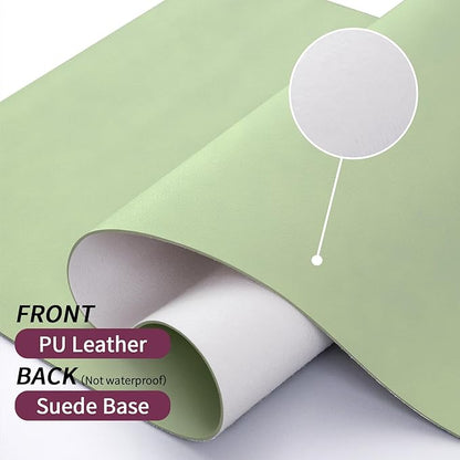 Bloss 47.2" x 24" Large Desk Mat, Leather Desk Mat, Large Mouse Pad + Keyboard Pad, Non - Slip Desk Mat Protector for Office, Home - Green | Mouse Pads - TrueDesk