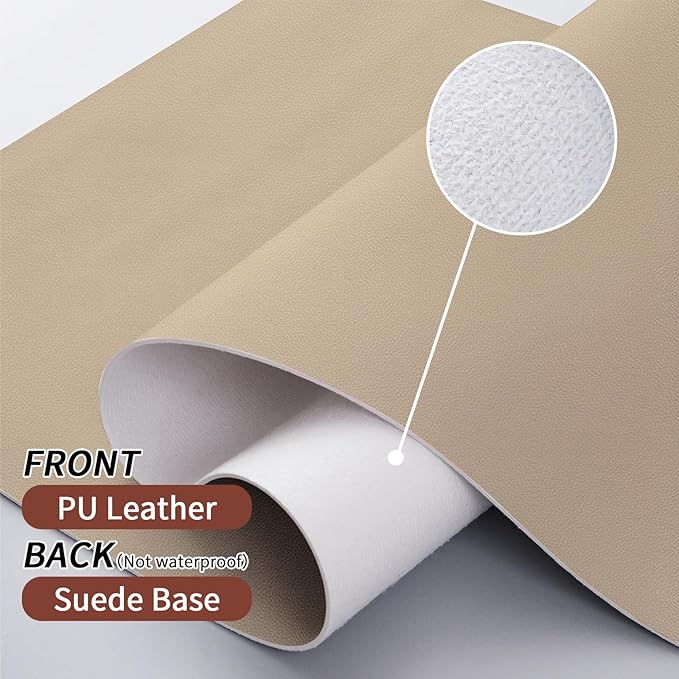 Bloss Beige Desk Mat 23.6" x 13.8", Desk Matt for Desktop, Large Leather Mouse Pad Waterproof, Computer Mat for Office Work/Home/Decor/Protector | Desk Pads Blotters - TrueDesk