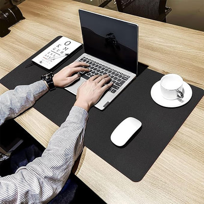 Bloss Black Leather Desk Mat Protector,Laptop Desk Pad,Desk Writing Pad,Leather Mouse Pad,Office Desks Mats,Desk mat for Keyboard and Mouse,Dual - Side Computer Mouse Pads for Office/Home.31.5"x 15.7" | Mouse Pads - TrueDesk