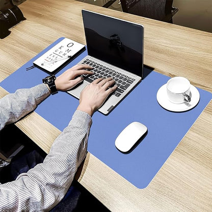 Bloss Blue Leather Desk Mat Protector,Leather Mouse Pad,Laptop Protector Desks Mat,Office Desks Mats,Keyboard Desks Mats,Computer Mat,Dual - Side Waterproof Desk Writing Pad for Office/Home.31.5"x 15.7" | Mouse Pads - TrueDesk