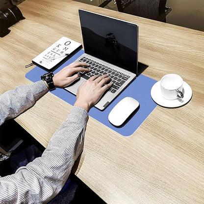 Bloss Blue Leather Desk Mat Protector,Leather Mouse Pad,Laptop Protector Desks Mat,Office Desks Mats,Keyboard Desks Mats,Computer Mat,Dual - Side Waterproof Desk Writing Pad for Office/Home.23.6"x 13.8" | Mouse Pads - TrueDesk