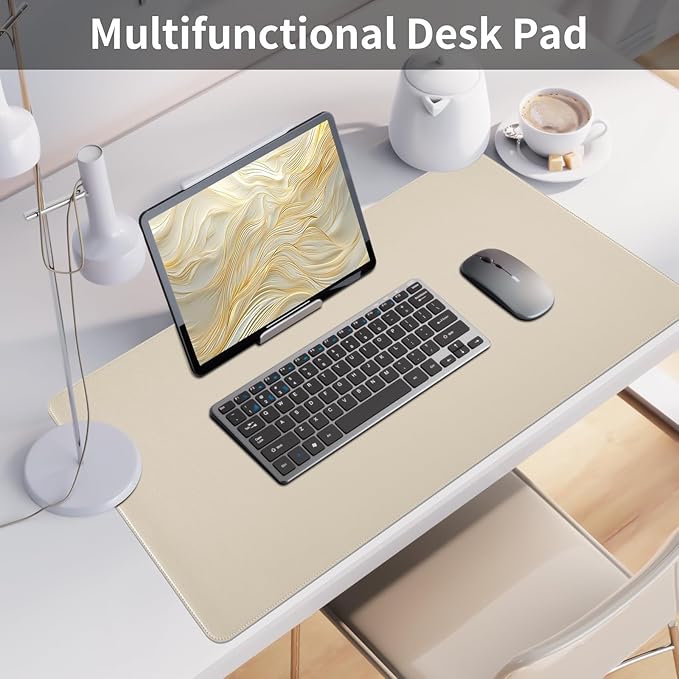 Bloss Desk Mat with Stitched Edges, 35.4"×15.7" Keyboard Pad Skin Pink, Non - Slip Desk Protector Mat, Leather Desk Blotter, Waterproof Desk Pad for Office Home Decor | Mouse Pads - TrueDesk