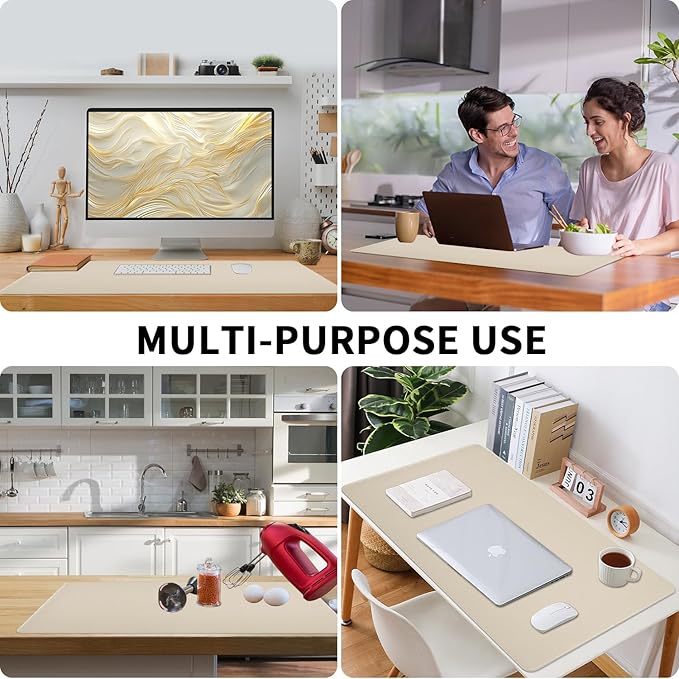 Bloss Desk Mat with Stitched Edges, 35.4"×15.7" Keyboard Pad Skin Pink, Non - Slip Desk Protector Mat, Leather Desk Blotter, Waterproof Desk Pad for Office Home Decor | Mouse Pads - TrueDesk