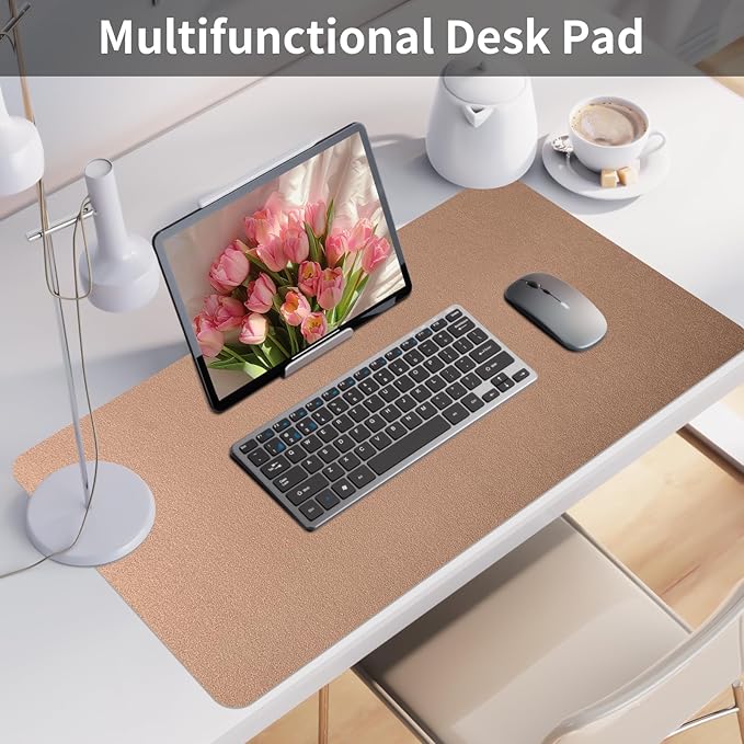 Bloss Gold Desk Mat 31.5x15.7 Inches, Desk Matt for Desktop, Waterproof Large Desk Pad, Computer Mat for Office/Home/Decor/Christmas Desk Mat | Mouse Pads - TrueDesk