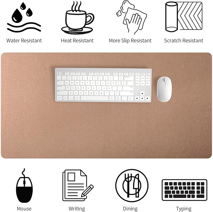 Bloss Gold Desk Mat 31.5x15.7 Inches, Desk Matt for Desktop, Waterproof Large Desk Pad, Computer Mat for Office/Home/Decor/Christmas Desk Mat | Mouse Pads - TrueDesk