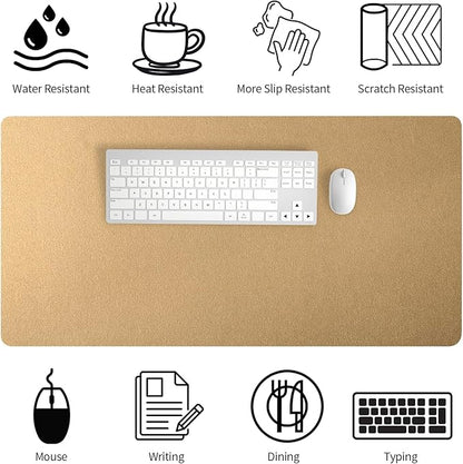 Bloss Gold Desk Mat, PU Large Mouse Pad for Desk, Desk Matt for Desktop, Desk Pad Mat Waterproof, Computer Mat for Office/Home/Decor/Desk Protector(31.5 x 15.7 Inches) | Desk Pads Blotters - TrueDesk